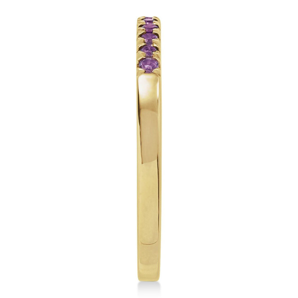 Round Amethyst Stackable Ring 14K Yellow Gold (0.18ct)