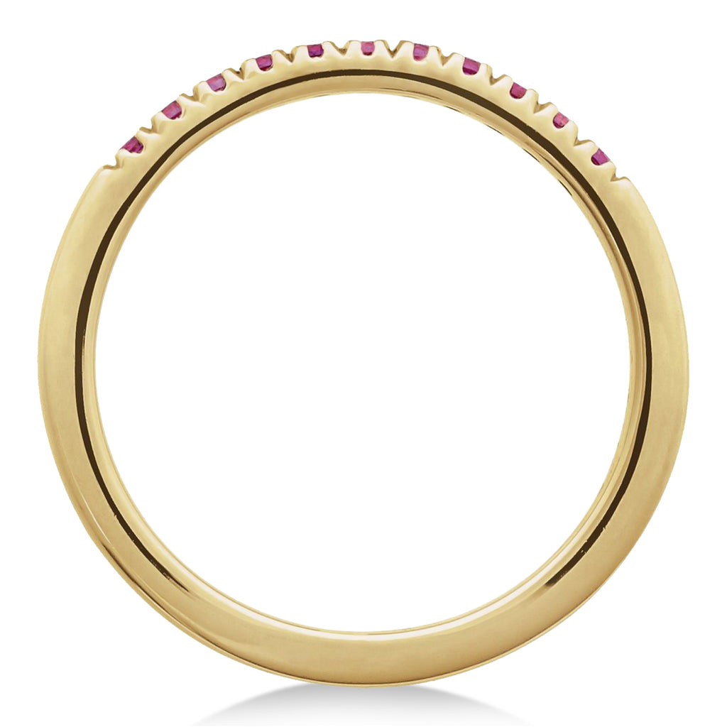 Round Lab  Ruby Stackable Ring 14K Yellow Gold (0.22ct)