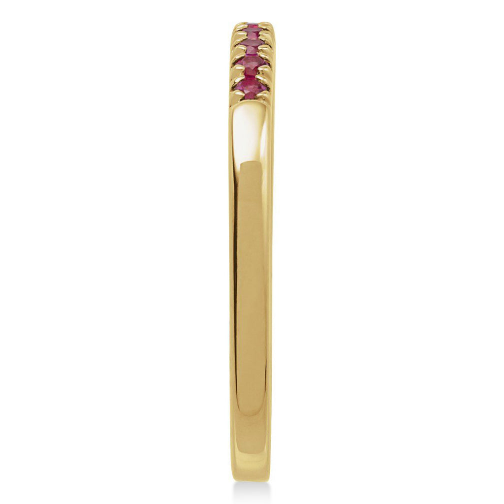 Round Lab  Ruby Stackable Ring 14K Yellow Gold (0.22ct)