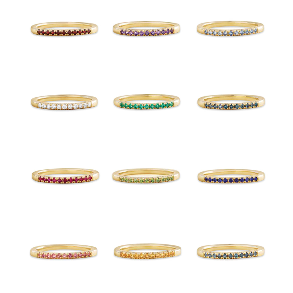 Round Lab  Ruby Stackable Ring 14K Yellow Gold (0.22ct)