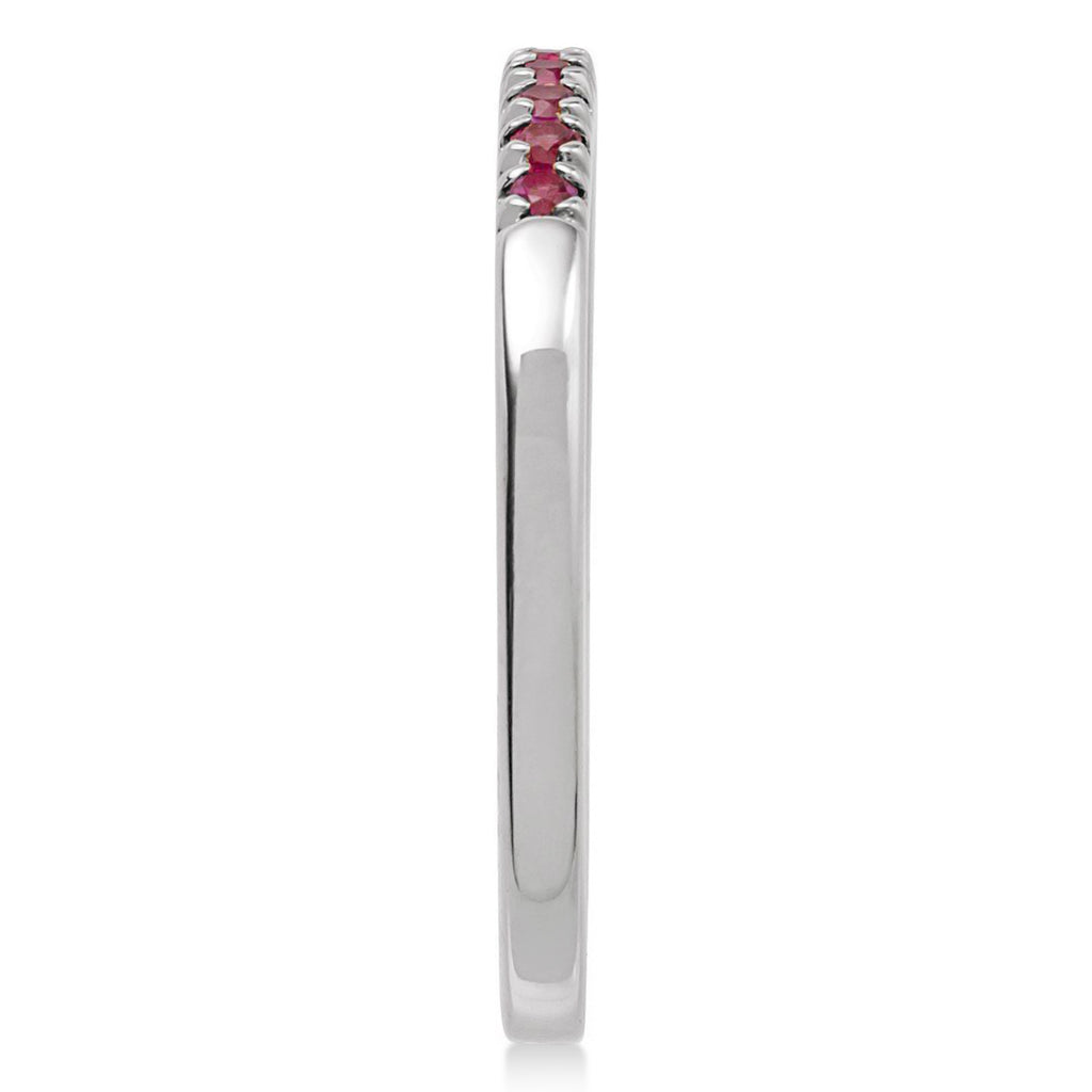 Round Lab  Ruby Stackable Ring 14K White Gold (0.22ct)
