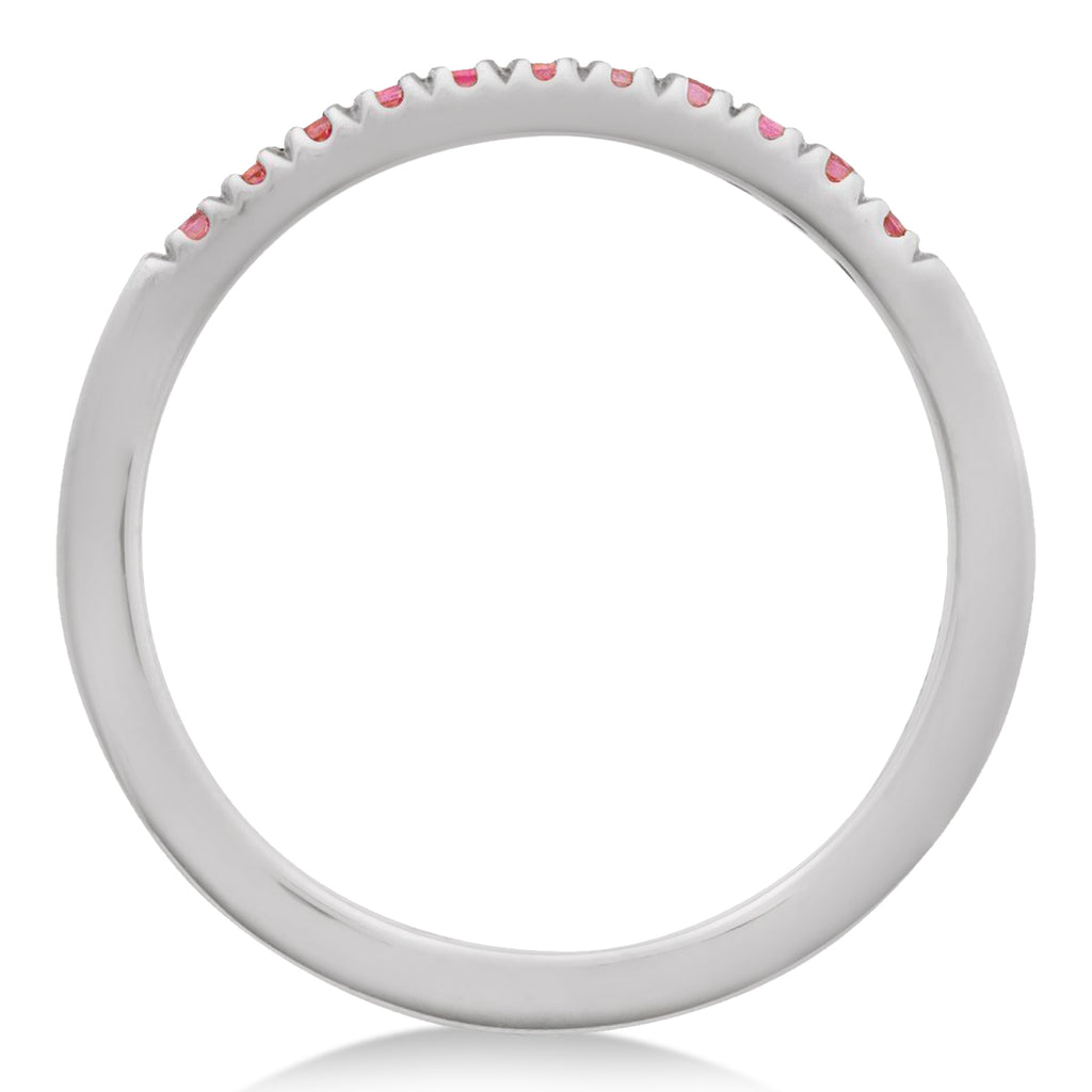 Round Pink Tourmaline Stackable Ring Sterling Silver (0.22ct)