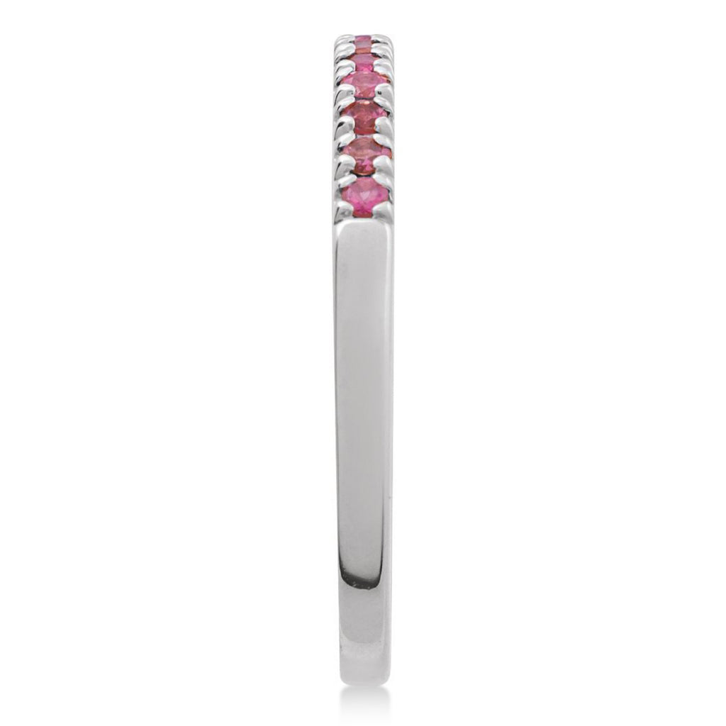 Round Pink Tourmaline Stackable Ring Sterling Silver (0.22ct)