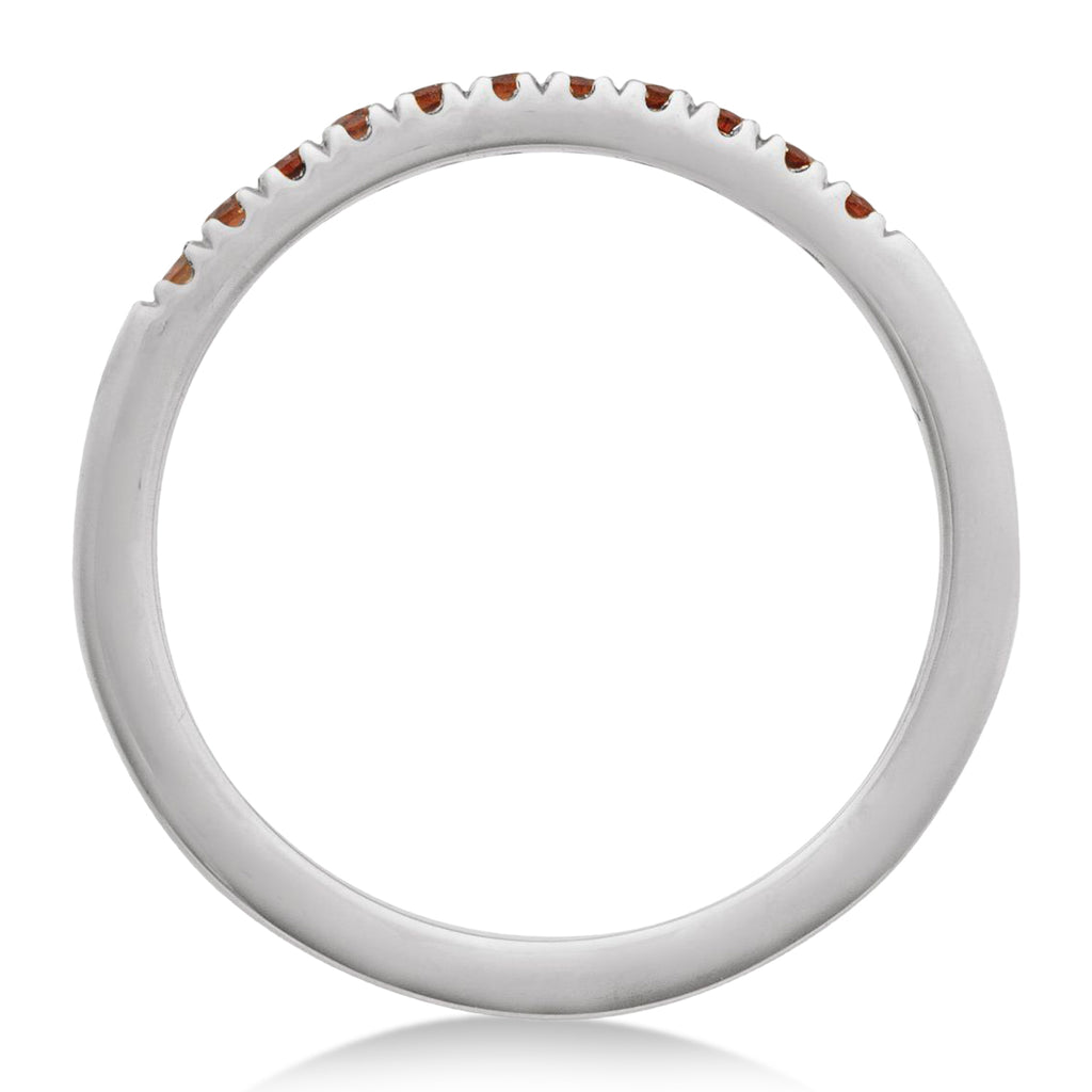 Round Mozambique Garnet Stackable Ring Sterling Silver (0.25ct)