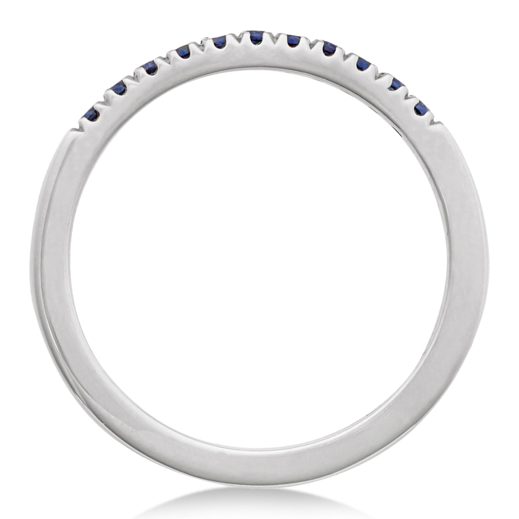 Round Lab  Blue Sapphire Stackable Ring Sterling Silver (0.21ct)