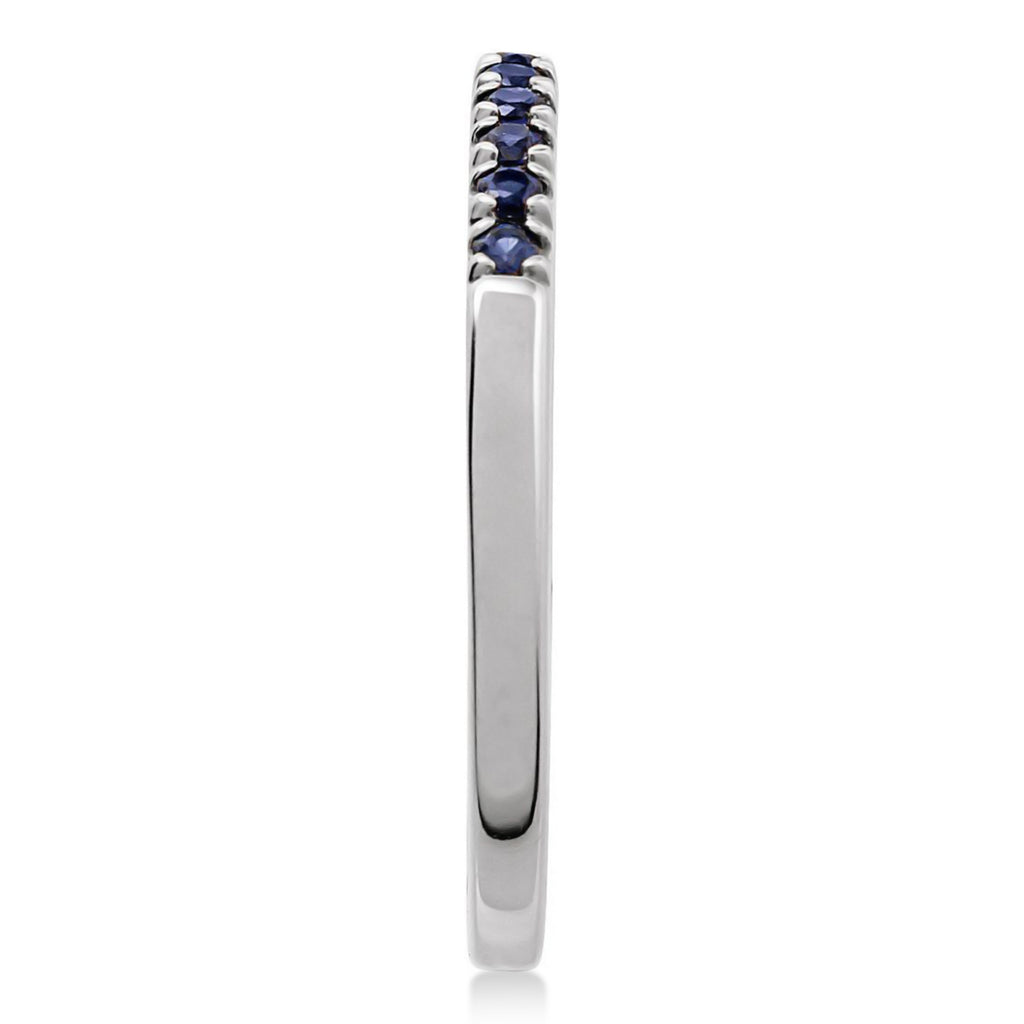 Round Lab  Blue Sapphire Stackable Ring Sterling Silver (0.21ct)