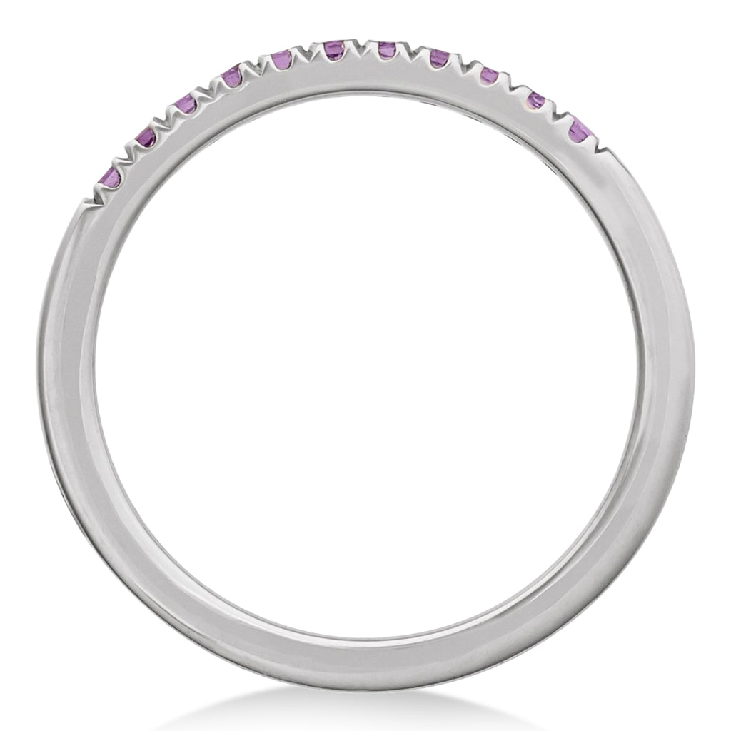 Round Amethyst Stackable Ring Sterling Silver (0.18ct)
