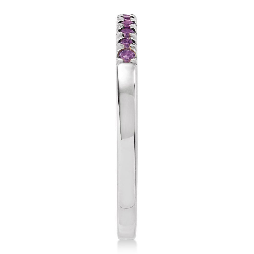 Round Amethyst Stackable Ring Sterling Silver (0.18ct)
