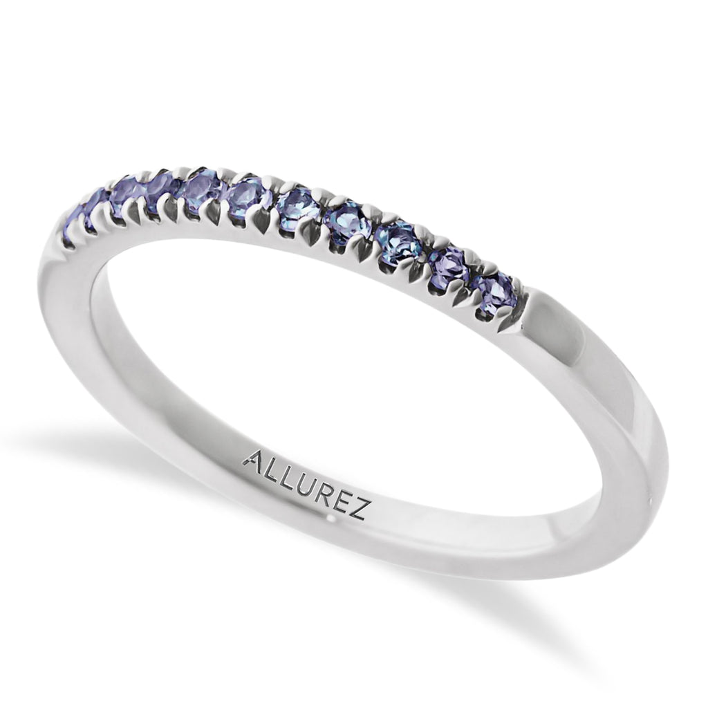 Round Alexandrite Stackable Ring Sterling Silver (0.26ct)