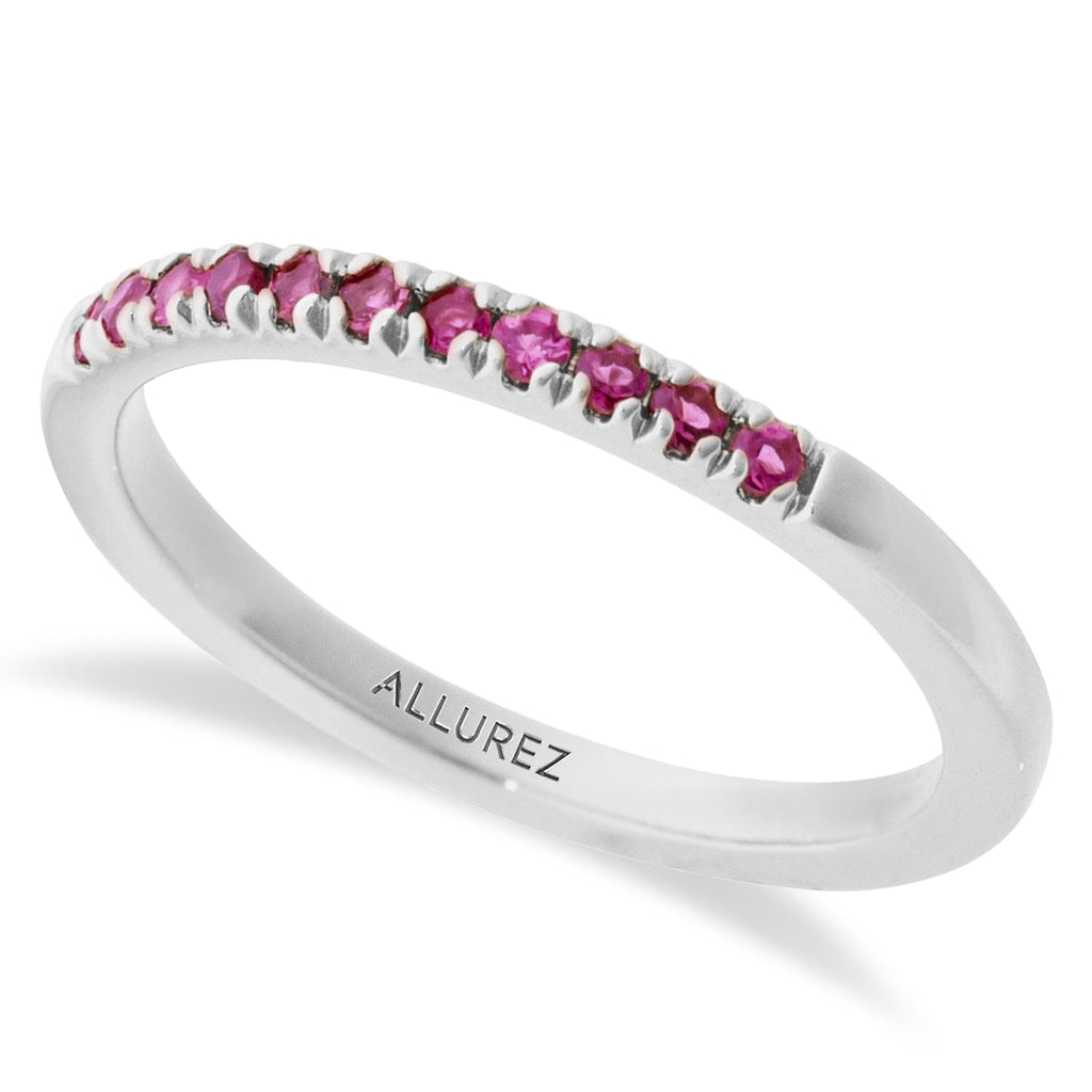 Round Lab  Ruby Stackable Ring Sterling Silver (0.22ct)