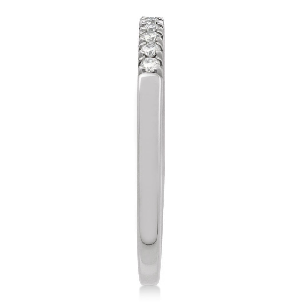 Round Natural Diamond Stackable Ring 14K White Gold (0.17ct)