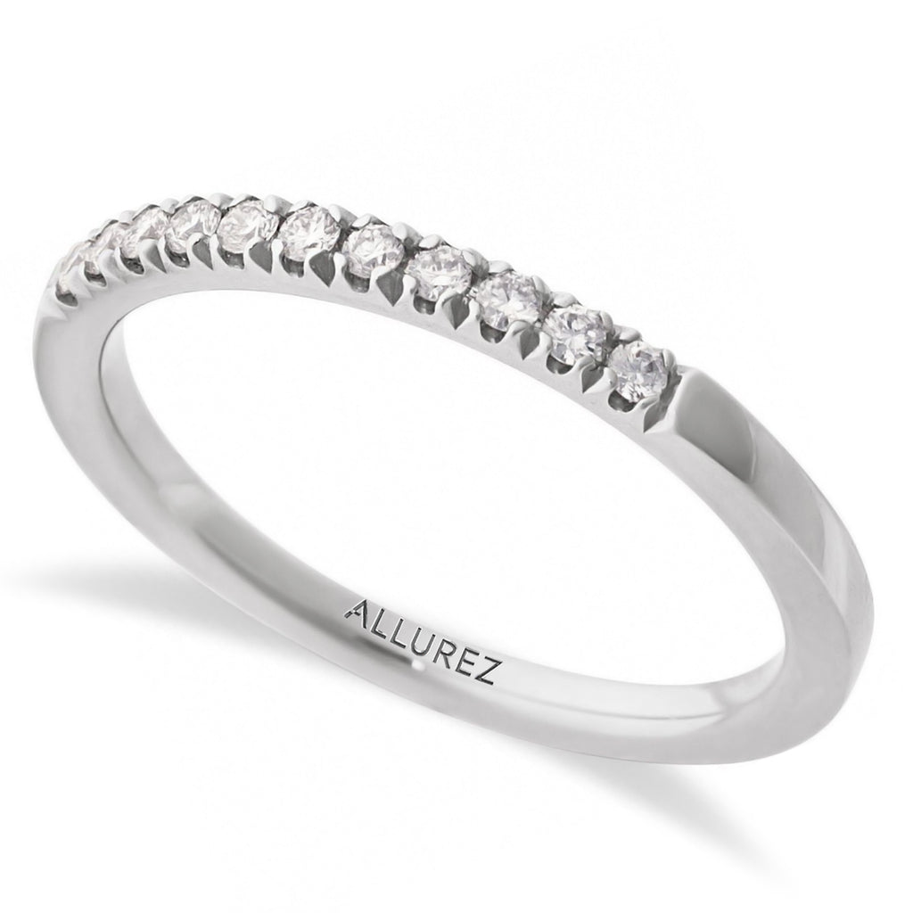 Round Natural Diamond Stackable Ring Sterling Silver (0.17ct)