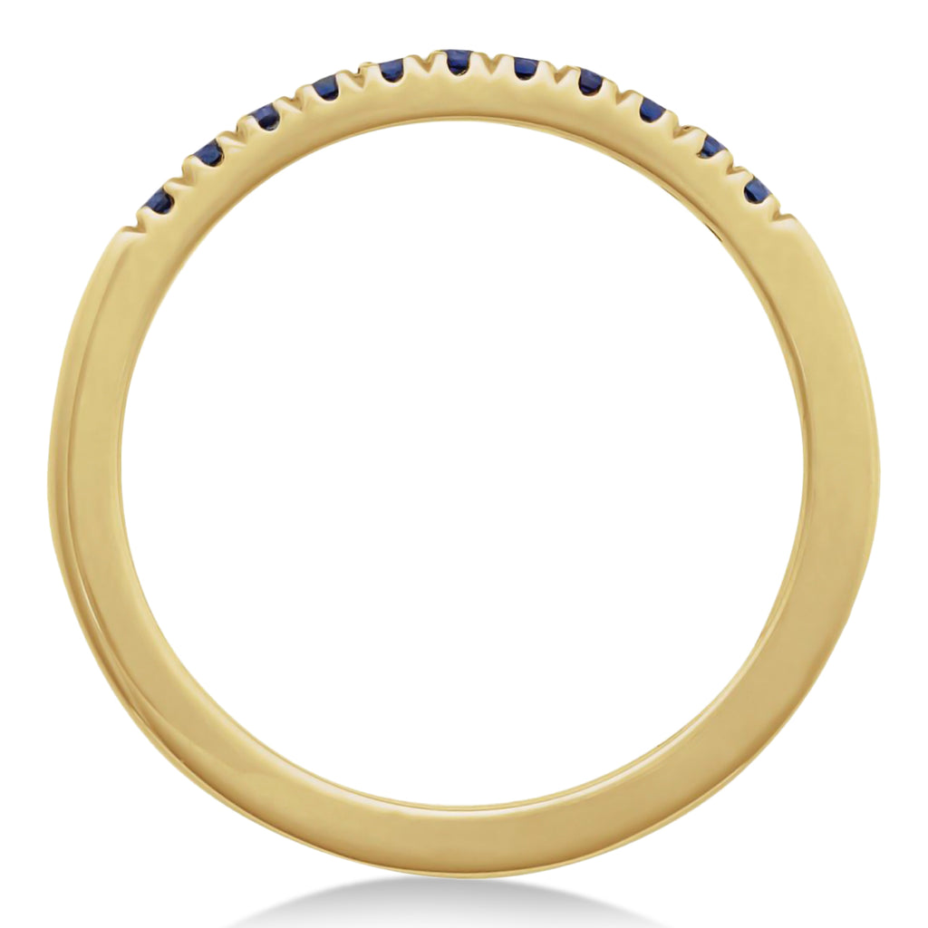 Round Blue Sapphire Stackable Ring 14K Yellow Gold (0.22ct)