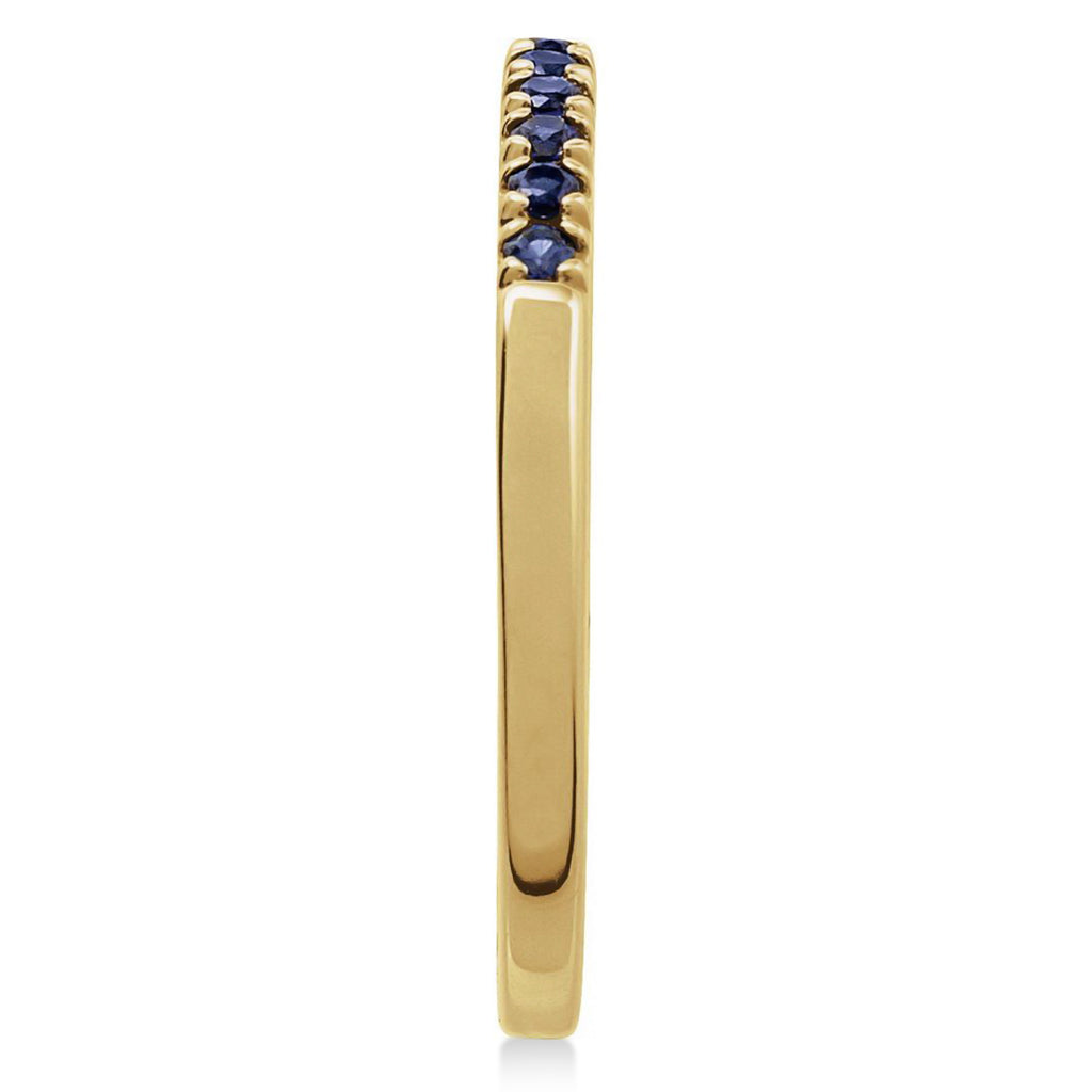 Round Blue Sapphire Stackable Ring 14K Yellow Gold (0.22ct)