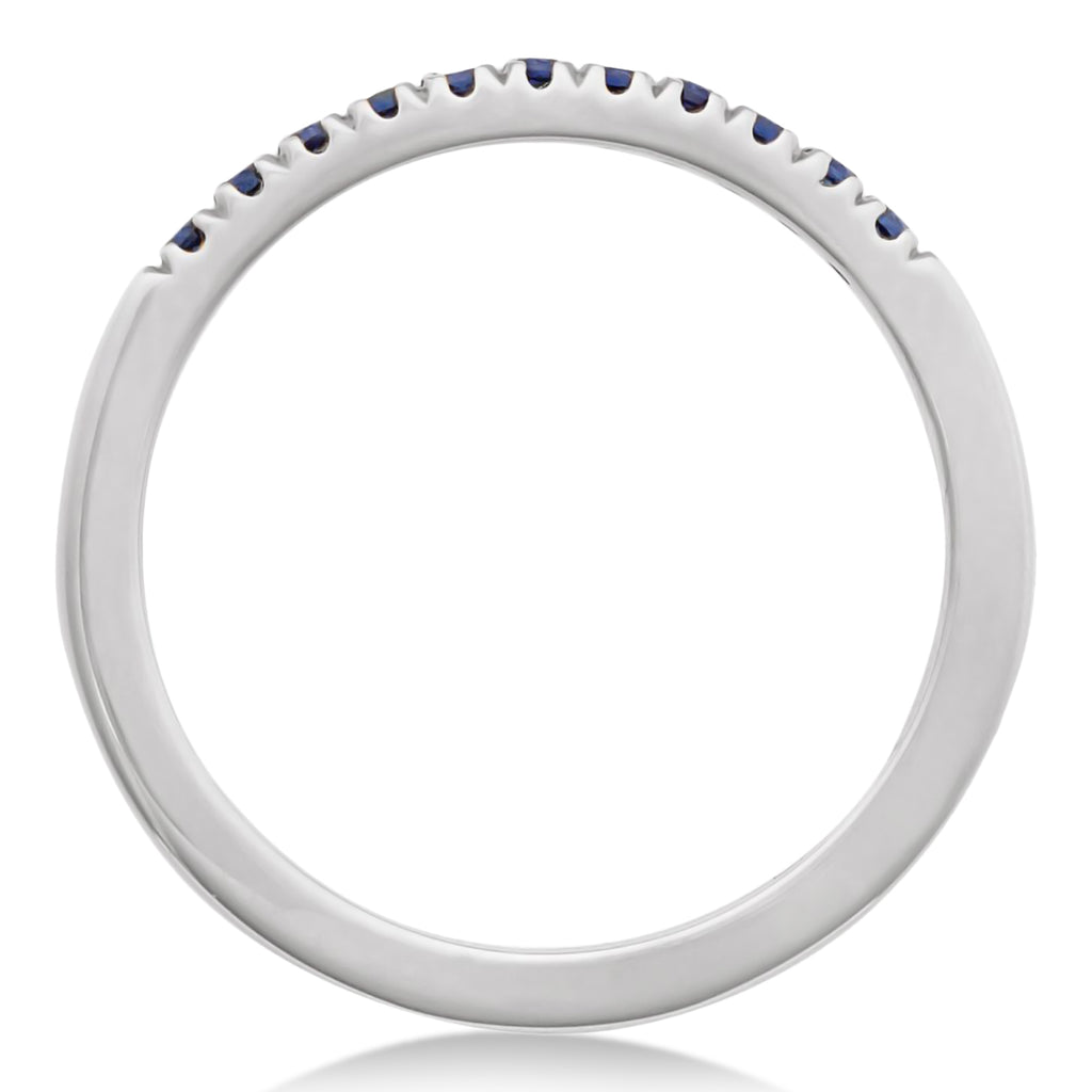 Round Blue Sapphire Stackable Ring Sterling Silver (0.22ct)