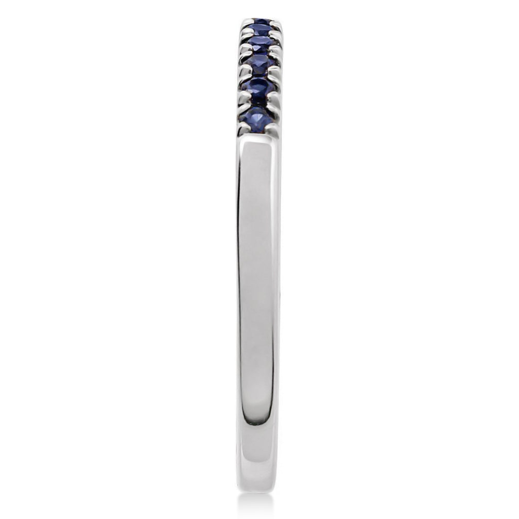 Round Blue Sapphire Stackable Ring Sterling Silver (0.22ct)