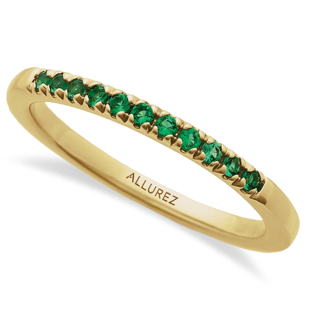 Round Emerald Stackable Ring 14K Yellow Gold (0.22ct)