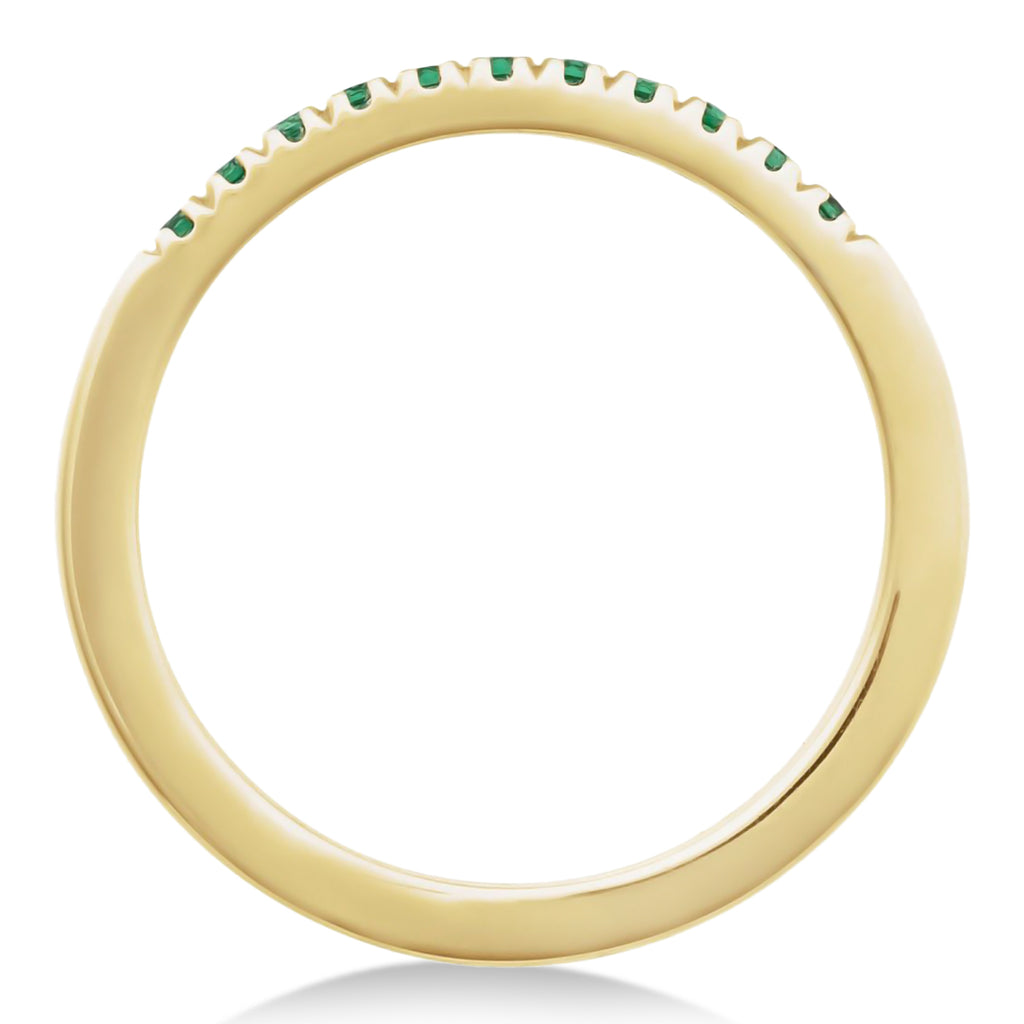 Round Emerald Stackable Ring 14K Yellow Gold (0.22ct)