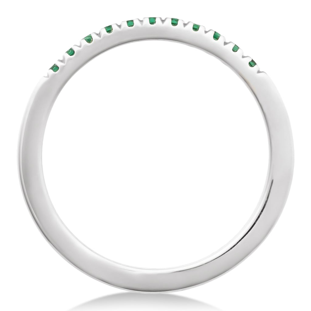 Round Emerald Stackable Ring Sterling Silver (0.22ct)