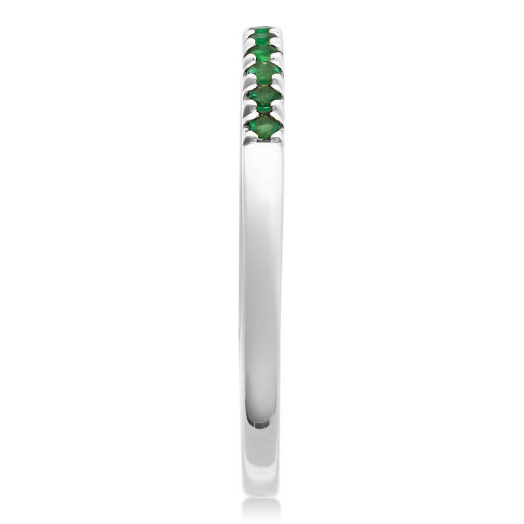 Round Emerald Stackable Ring Sterling Silver (0.22ct)