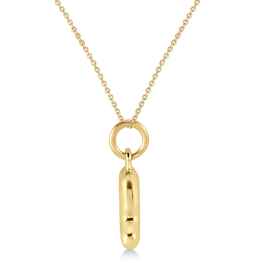 Bubble Font Name Pendant Necklace 14K Yellow Gold