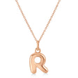 Bubble Font Name Pendant Necklace 14K Rose Gold