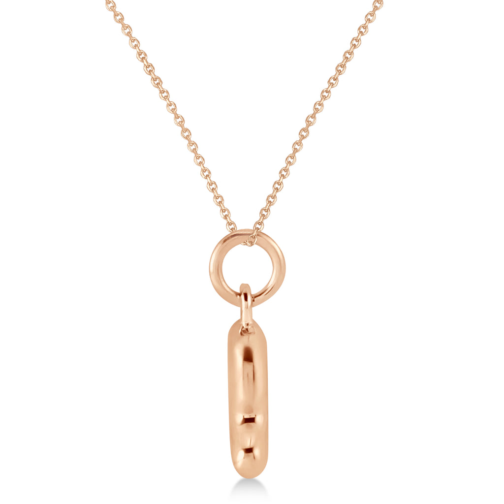 Bubble Font Name Pendant Necklace 14K Rose Gold