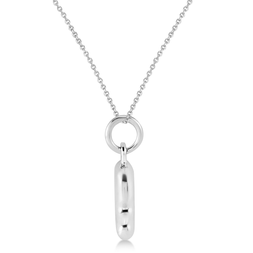 Bubble Font Name Pendant Necklace Sterling Silver