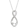 Infinity Diamond Pendant with 18 Inch Chain 14K White Gold 0.05ctw