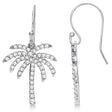 Dangle Diamond Palm Tree Earrings 14K White Gold (0.50ct)