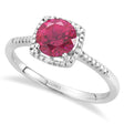 Lab  Ruby & Natural Diamond Ring Sterling Silver (1.81ct)