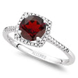 Natural Mozambique Garnet & Diamond Ring Sterling Silver (1.66ct)