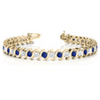 Blue Sapphire & Diamond Tennis S Link Bracelet 14k Yellow Gold (4.00ct)