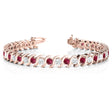 Garnet & Diamond Tennis S Link Bracelet 14k Rose Gold (4.00ct)
