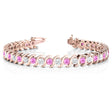 Pink Sapphire & Diamond Tennis S Link Bracelet 14k Rose Gold (4.00ct)