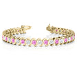 Pink Sapphire & Diamond Tennis S Link Bracelet 14k Yellow Gold (4.00ct)
