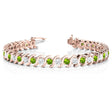 Peridot & Diamond Tennis S Link Bracelet 14k Rose Gold (4.00ct)