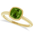 Cushion Cut Lab  Peridot Fashion Ring 14K Yellow Gold (1.00ct)