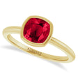 Cushion Cut Lab  Ruby Fashion Ring 14K Yellow Gold (1.45ct)