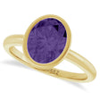 Oval Lab Amethyst Fashion Ring 14K Yellow Gold (1.70ct)