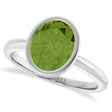 Oval Lab Peridot Fashion Ring 14K White Gold (1.90ct)