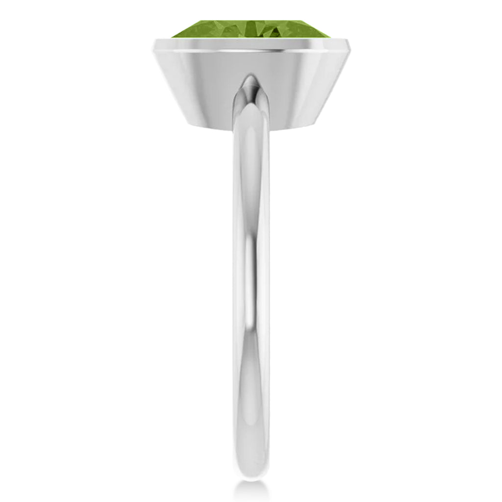 Oval Lab Peridot Fashion Ring 14K White Gold (1.90ct)
