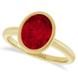 Oval Lab Ruby Fashion Ring 14K Yellow Gold (2.40ct)