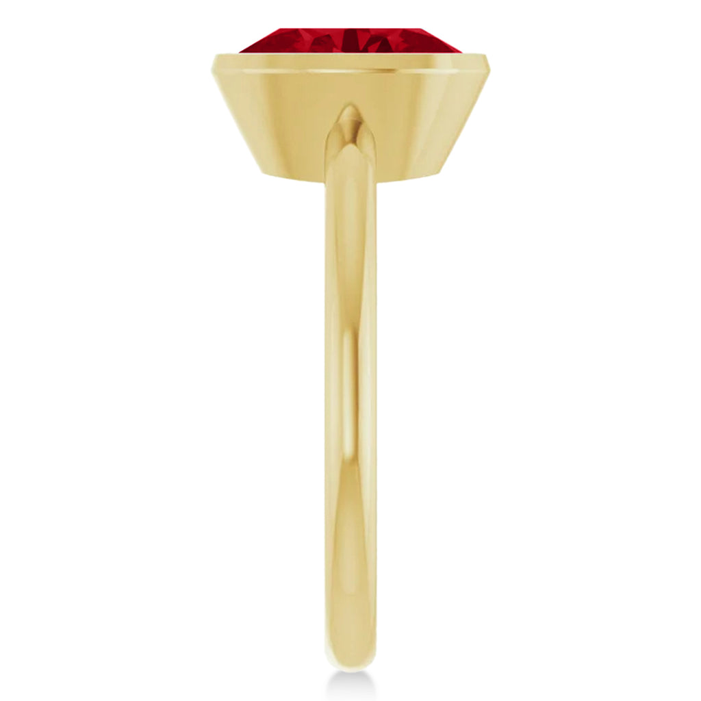 Oval Lab Ruby Fashion Ring 14K Yellow Gold (2.40ct)
