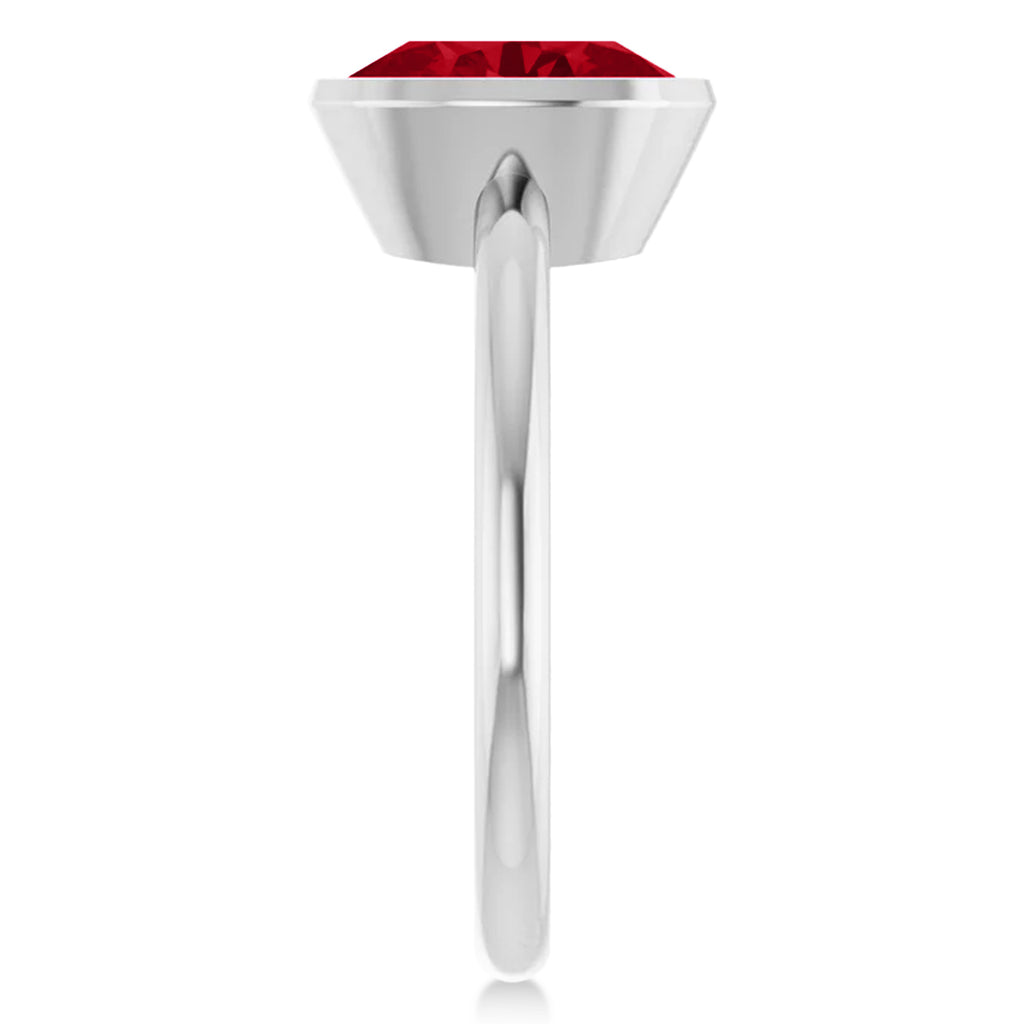 Oval Lab Ruby Fashion Ring Sterling Silver (2.40ct)