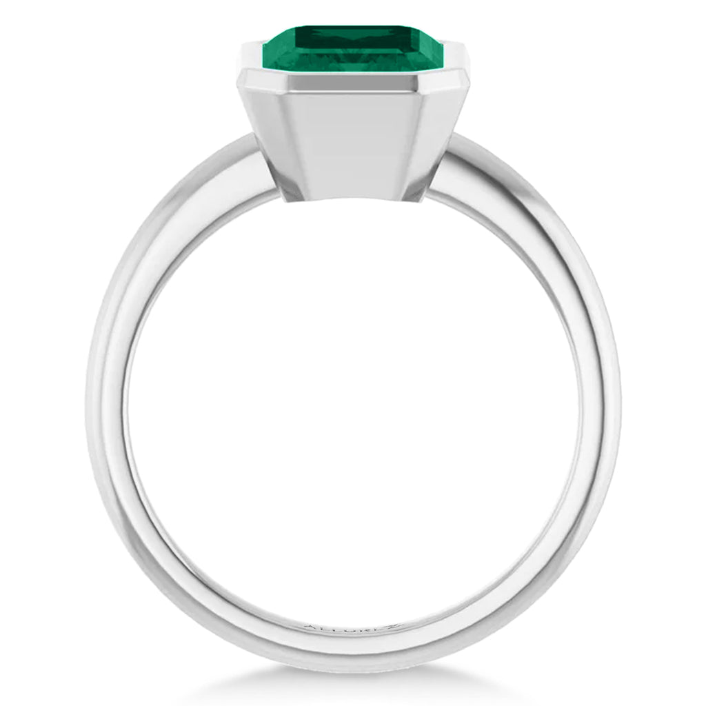 Lab Emerald Fashion Ring 14K White Gold (1.90ct)