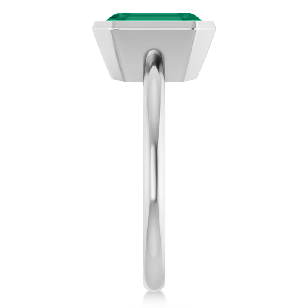 Lab Emerald Fashion Ring 14K White Gold (1.90ct)