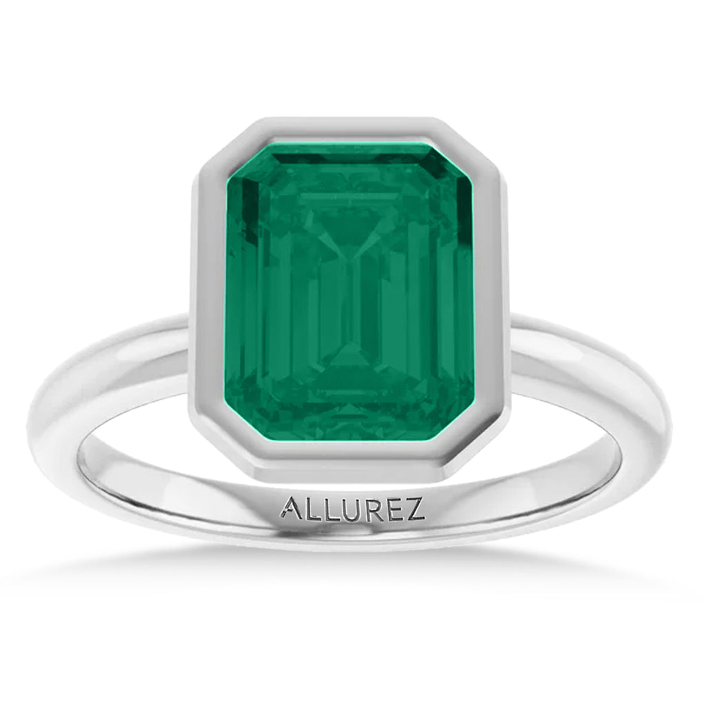 Lab Emerald Fashion Ring in Sterling Silver (1.90ct)