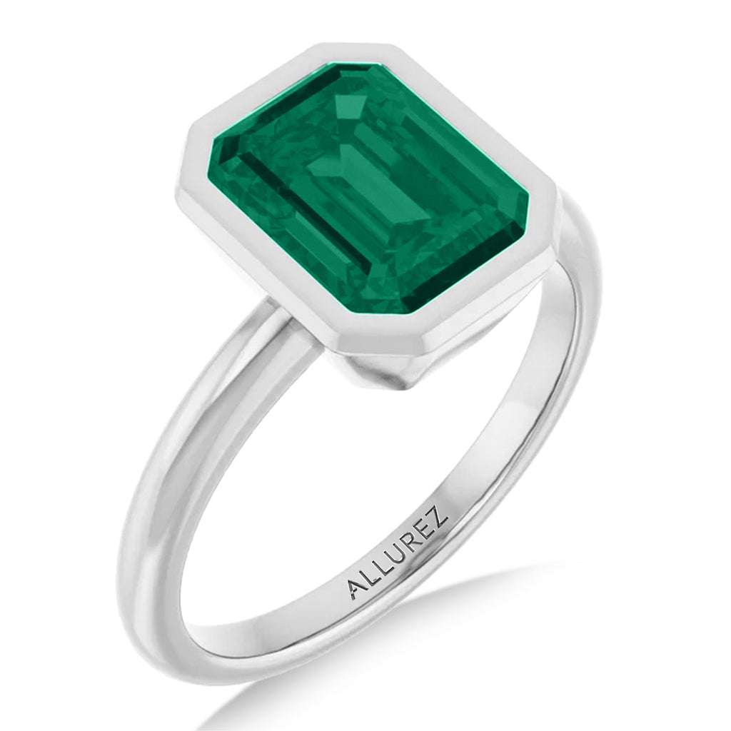 Lab Emerald Fashion Ring in Sterling Silver (1.90ct)