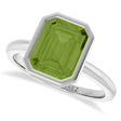Emerald Cut Lab Peridot Fashion Ring in Sterling Silver (2.40ct)